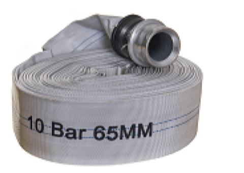 Layflat White Canvas Hose 10Bar 65mm x 30m