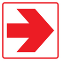 190 x 190mm Red Arrow Sign (ABS)